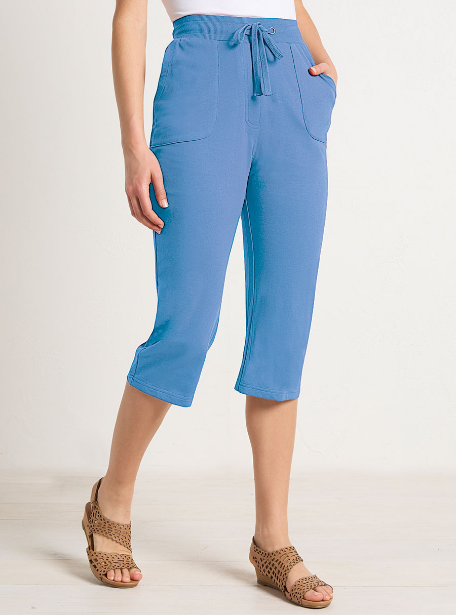 Basic Editions Women's Knit Capri Pants