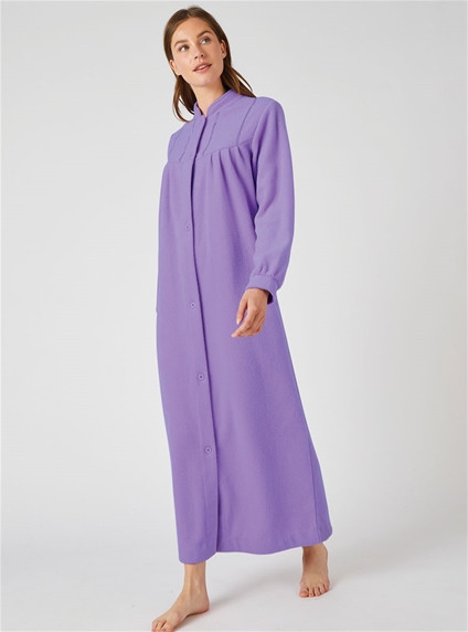 Berry Button Through Fleece Dressing Gown | winter dressing gowns australia  – Magnolia Lounge