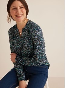 Ditsy Floral Knit Blouse