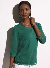 Lattice Hem Sweater