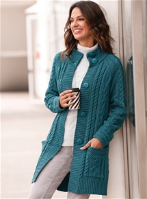 Long Cable Cardigan