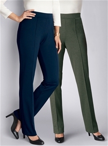 2 Pack Pull On Knit Pants - Regular