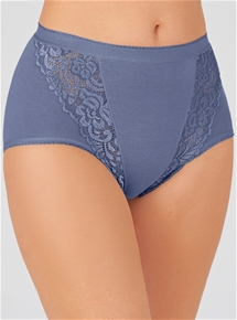 Pack Of 3 Cotton Lace Trim Briefs
