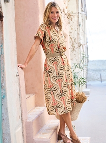 Printed Dress With Belt