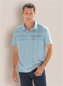 Mens Placement Check Polo