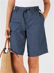 Cotton Chambray Pull On Short