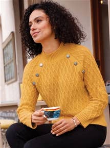 Textured Knit Mockneck Sweater