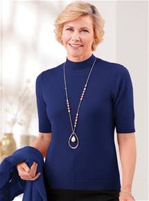 Short Sleeve Mockneck Sweater