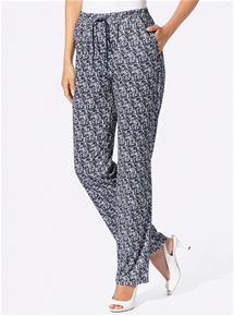 Printed Pull-On Pants