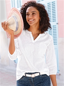 Patterned Embroidered Blouse