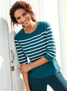 Stripe 3/4 Sleeve Tee