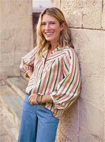Stripe 3/4 Sleeve Shirt