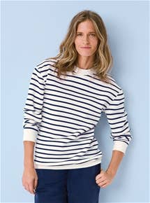 Stripe Fleece Sweatshirt