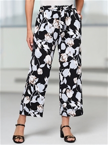 Tie Waist Print Trousers