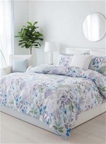 Blue Floral Cotton Quilt Cover Set