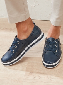 Laser Cut Leather Trainers